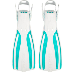 Oceanic Viper 2 Hælremsfinner - Hvid/Blå