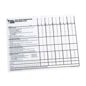 PADI Open Water Teaching Evaluation Slate
