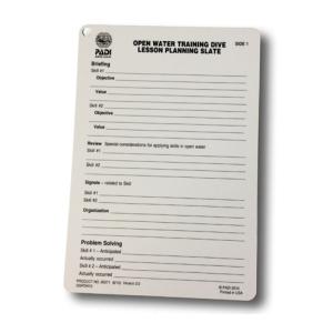 PADI Open Water Lesson Preparation Slate